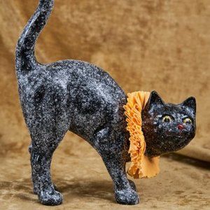 Blackwell Halloween Black Glittered Kitty Cat